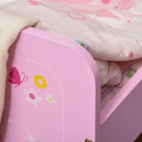 HOMCOM Kids Bed Princess Castle Theme w/ Side Rails Slats Home Furniture for 3 - 6 Yrs Pink 143 x 73 x 60 cm(m-9)