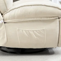 HOMCOM Relaxsessel, verstellbar, 104x100x102cm/164x76cm, Cremeweiß(m-8)