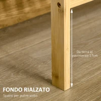 HOMCOM Scaffale Multiuso a 3 Ripiani Salvaspazio in Bambù, Mensola per Bagno, Salotto e Cucina, Facile da Montare, 62x33x80cm, Colore Naturale(m-6)