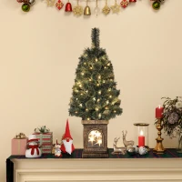 HOMCOM Weihnachtsbaum, naturgetreue Erscheinung, integrierte LEDs, dimmbar, 8 Modi, 45 x 90 cm, Grün(m-9)