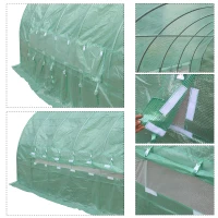 Outsunny Serre de Jardin Tunnel en Métal Vert 6X3X2M(m-9)