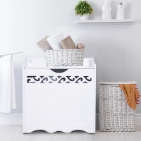 HOMCOM Armario de Almacenamiento con Tapa Multifuncional Gabinete Mueble Organizador de Almacenaje para Cocina Comedor Salón Dormitorio Baño 55x34x58cm(m-2)