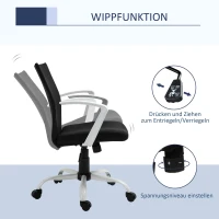 Vinsetto Bürostuhl Drehstuhl höhenverstellbarer Home-Office-Stuhl Schaumstoff Nylon(m-5)