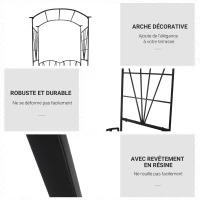 Outsunny Arche de jardin avec banc 2 places arche à rosiers pour plantes grimpantes fleurs - décorer jardin mariage cérémonie(m-5)