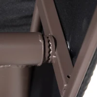 Outsunny Dondolo da Giardino 3 Posti in Rattan PE e Metallo con Cuscini e Tetto Parasole, 198x124x179cm, Marrone(m-8)