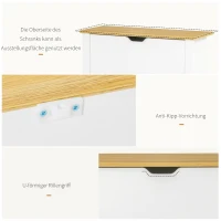 HOMCOM Schuhschrank Schruhregal Schuhaufbewahrung, 2 Fächer, 12 Paar Schuhe,  72 cm x 26 cm x 80 cm, Weiß + Braun(m-6)