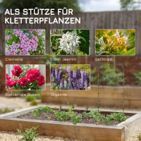 Outsunny Rankgitter-Set, 6 Metallspaliere für Kletterpflanzen, Stahl, 40 x 90 cm, Grün(m-4)