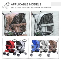 PawHut Dog Stroller with Cover for Small Miniature Dogs, Folding Cat Pram Dog Pushchair with Cup Holder, Storage Basket, Reflective Strips, Brown(m-8)
