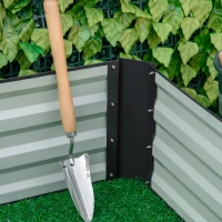 Outsunny Metal Raised Garden Bed Planter Box Outdoor Planters for Growing Flowers, Herbs, Grey, 241x90.5x30cm(m-7)