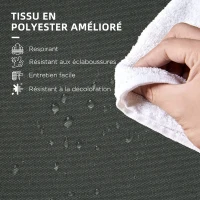 Outsunny Lot de 6 Coussins de chaise de jardin extérieur Rembourrage 3 cm Tissu Polyester dim. 42L x 42l cm Gris foncé(m-5)