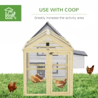 PawHut Large Chicken Run, Wooden Chicken coop, with Combinable Design - Natural Wood Finish(m-6)