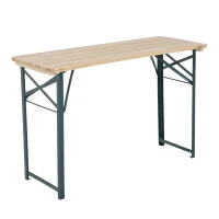 Conjunto de Mesa y Bancos con Respaldo para Picninc Plegables para Jardín o Camping Mesa de  118x46x75cm Color Madera y Negro(m-5)