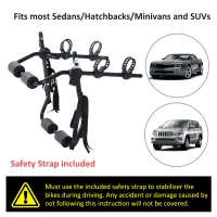 HOMCOM 2 Bike Bicycle Carrier Car Back Rack Rear Mounted Universal Travel Transit - Black(m-4)