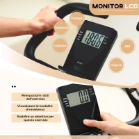SPORTNOW Cyclette Pieghevole Magnetica 8 Livelli, Display LCD, Rotelle e Sellino Regolabile, Nero(m-4)
