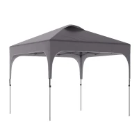 Outsunny 3 x 3(M) Pop Up Gazebo, UPF 50+ Foldable Canopy Tent with Wheeled Carrybag, 4 Leg Weight Bags, Height Adjustable Marquee Shelter 1 person easy setup for Outdoor Garden Patio Party, Dark Grey(m-12)