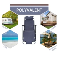 Outsunny Lot de 2 Chaises Longue Pliable Bain de Soleil fauteuil relax jardin transat Relaxation Dossier inclinable Repose-Pied(m-7)