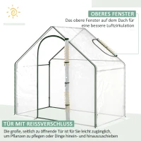Outsunny Foliengewächshaus, begehbar, Dachfenster, aufrollbare Tür, rostfreier Metallrahmen, 180 x 100 x 168 cm, Transparent(m-4)