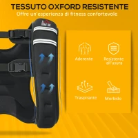 HOMCOM Giubbotto Zavorrato 5kg Traspirante con Tasca Portaoggetti e Spallacci, in tessuto Oxford, 40x35 cm, Nero(m-4)