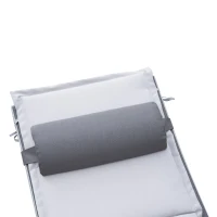 Outsunny Sdraio da Giardino Reclinabile su 5 Livelli con Cuscino Rimovibile, Alluminio e Texteline, 170x64x82cm, Grigio Chiaro(m-9)