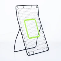 HOMCOM Rebotador de Pelota Béisbol Fútbol Red de Rebote Rebounder Objetivo Ajustable Acero y PE 90x80x140cm Negro(m-10)