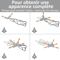HOMCOM Sapin de Noël de 150 cm Artificiel Lumineux Fibre Optique LED + 26 Ampoules + Support Pied 180 Branches étoile Sommet Brillante Vert(m-9)