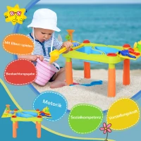 AIYPLAY Sand Wasserspieltisch, Sand- und Wassertisch Outdoor Strandspielzeug mit 16-tlg. Zubehör Sommerspielzeug für 3+ Jahre Kinder(m-4)