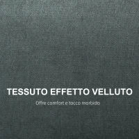 HOMCOM Divano 2 Posti Salvaspazio con Cuscini per Schienale, in Tessuto Effetto Velluto e Legno, 145x75x78 cm, Grigio(m-5)