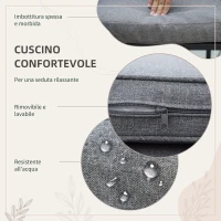 Outsunny Set da Giardino 5 Pezzi in Rattan, 4 Sedie da Giardino e Tavolo da Pranzo con Piano in Vetro(m-6)