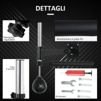 HOMCOM Speed Bag a Parete per Boxe e MMA ad Altezza Regolabile con Asta, in Acciaio e PU, 79x72x20 cm, Nero(m-7)