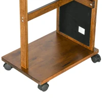 HOMCOM Espejo de Cuerpo Entero con Ruedas Espejo Largo con Barra para Ropa y Estante Inferior 35,5x49,5x167,8 cm Nogal(m-8)