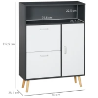 HOMCOM Meuble à chaussures armoire à chaussures 2 portes abattantes 80 x 25,5 x 112,5 cm(m-3)