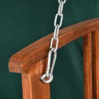 Outsunny 3 Seater 2-in-1 Wooden Garden Swing Seat Swing Chair Outdoor Convertible Hammock Bench Furniture Lounger Bed Wood, Dark Green(m-9)