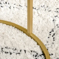 HOMCOM Juego de 2 Mesitas Auxiliares Anidadas con Estructura de Metal y Encimera de Cristal Ø50x58 cm y Ø37x51 cm Dorado(m-9)