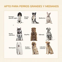 PawHut Jaula para Perros Medianos de Interior Mesa Auxiliar con 2 Puertas con Pestillo y Cojín 94x60x71,5 cm Blanco(m-4)