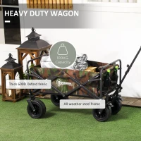 Outsunny 95L Folding Steel Frame Garden Trolley, with Handle - Multicolour(m-6)