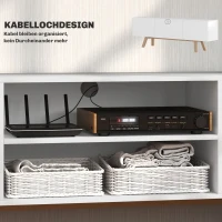 HOMCOM TV-Kommode mit Schubladen und offenen Regalen, MDF, 150 x 39 x 50 cm, Weiß(m-6)