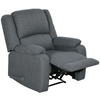 HOMCOM Relaxsessel, Liegefunktion und Fußstütze, verstellbar, bis 150 kg, Stahlrahmen, 90 x 96 x 98 cm, Grau(m-10)