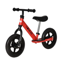 HOMCOM Bicicleta sin Pedales para Niños de +2 Años con Sillín Ajustable de 31-41 cm y Manillar Regulable Bicicleta de Equilibrio Infantil con Ruedas de 12" 89x37x55-60 cm Rojo(m-10)