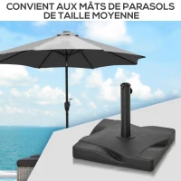 Outsunny Pied de parasol base de lestage parasol carré dim. 41,5L x 41,5I x 33H cm poids net 20 Kg ciment HDPE noir(m-4)