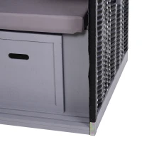 Outsunny Strandkorb für 2 Personen mit neigbarer Rücklehne Grau 118 x 79 x 150cm(m-9)