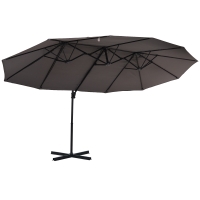 Outsunny Parasol Déporté XXL Inclinable Métal Gris