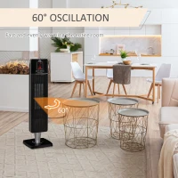 HOMCOM 31 Inch Space Heater, 1000W/2000W Ceramic Electric Heater and Fan, Overheating & Tip-Over Protection, 8H Timer, 60° Oscillation, Portable Heater for Home(m-4)