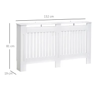 HOMCOM Cache-radiateur Design Panneau Cabinet 152L x 19l x 81H cm MDF Blanc(m-3)