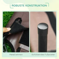 PawHut Erhöhtes Hundebett mit Baldachin, Haustierbett, Hundeliege outdoor mit Dach, Atmungsaktiv, Taftstoff für Camping Kaffee 76 x 61 x 73 cm(m-8)