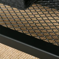 HOMCOM Mesa de Centro Mesa Baja Industrial con Estante de Rejilla y Patas de Metal para Salón 106x60x45 cm Marrón y Negro(m-8)