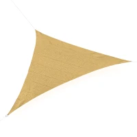 Outsunny Voile d'ombrage Triangulaire Grande Taille 5 x 5 x 5 m polyéthylène Haute densité résistant aux UV Coloris sable(m-1)