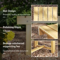 Outsunny 1 Piece 2-seater Outdoor Indoor Wooden Garden Bench Fir Patio Loveseat, 110L x 38W x 35Hcm, Natural(m-6)