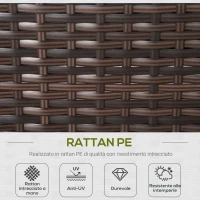 Outsunny Mobili da Giardino in Rattan e Alluminio Set 8 Pezzi, Salotto da Giardino Componibile con Divani e Tavolino da Esterno(m-6)