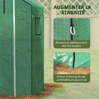 Outsunny Bâche de remplacement pour serre de jardin 140 x 73 x 190 cm avec fenêtre, porte anti-UV pour le jardin - Vert(m-7)