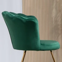 HOMCOM Velvet-Feel Lotus Petal Accent Chair - Green(m-8)